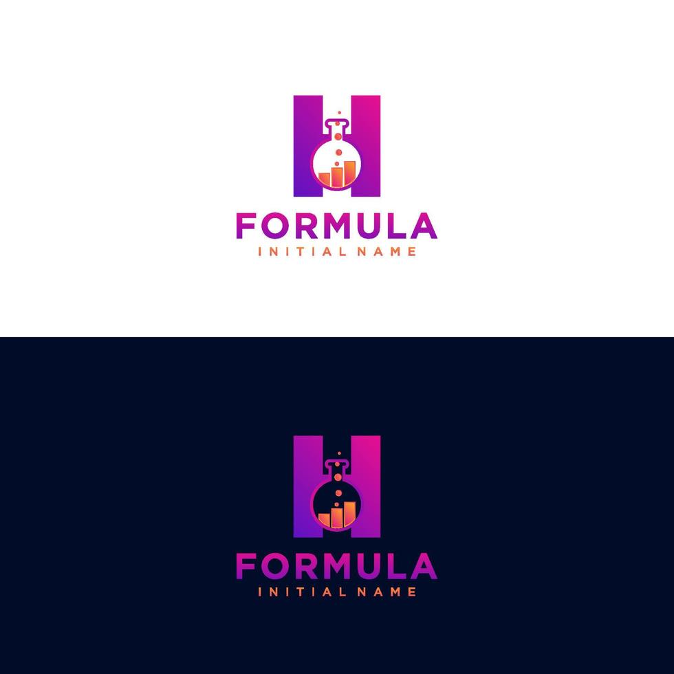 lettre initiale moderne h formule botlle lab logo. icône simple, art de conception de modèle vecteur