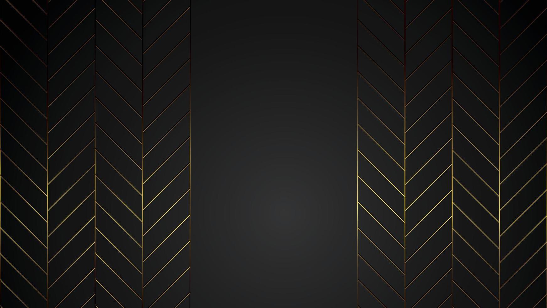 illustration vectorielle de luxe fond noir bannière avec ligne art déco bande or pour entreprise vecteur