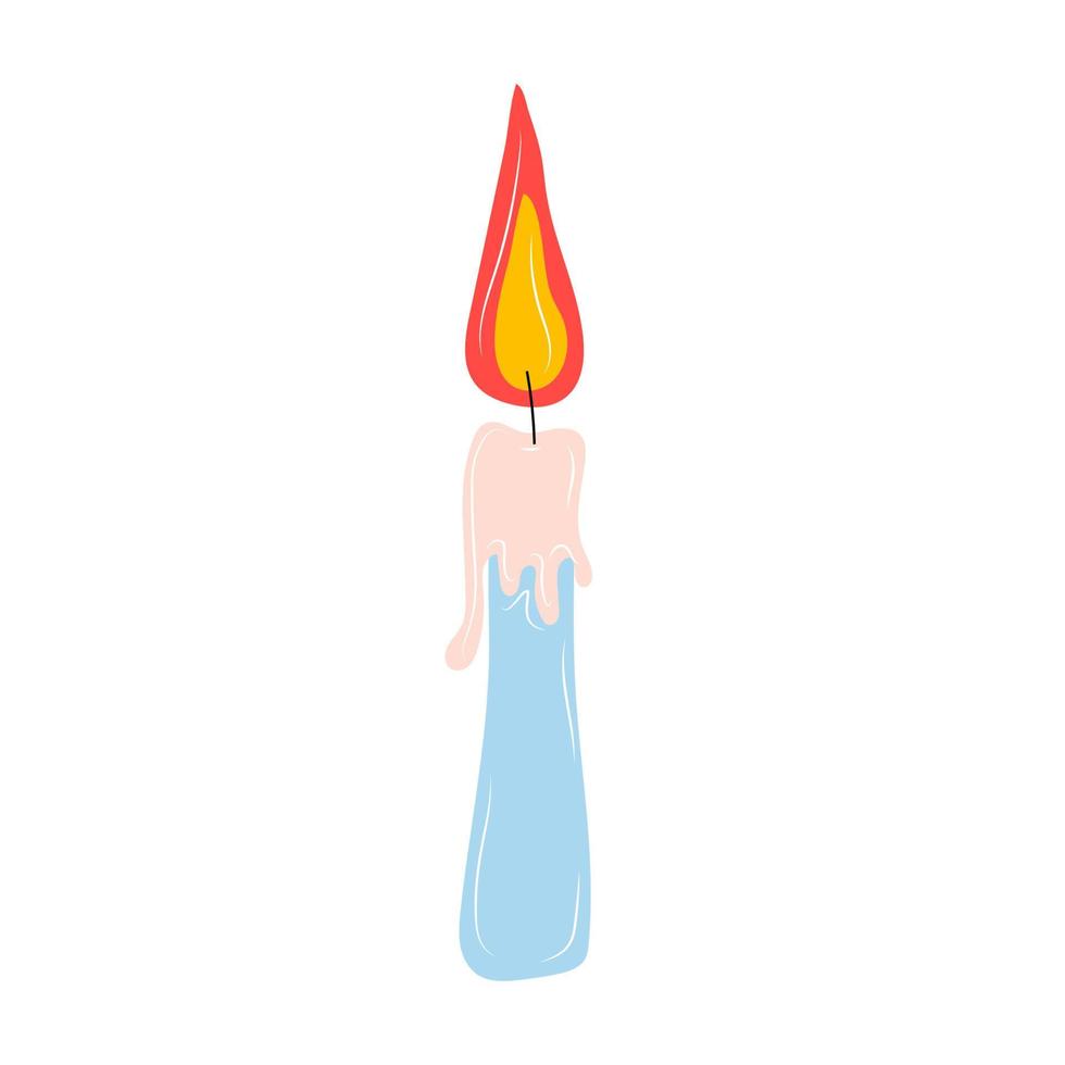 brûler des bougies aromatiques à la cire ou à la paraffine. jolie décoration de maison hygge, élément de design décoratif de vacances. dessin animé plat coloré vecteur