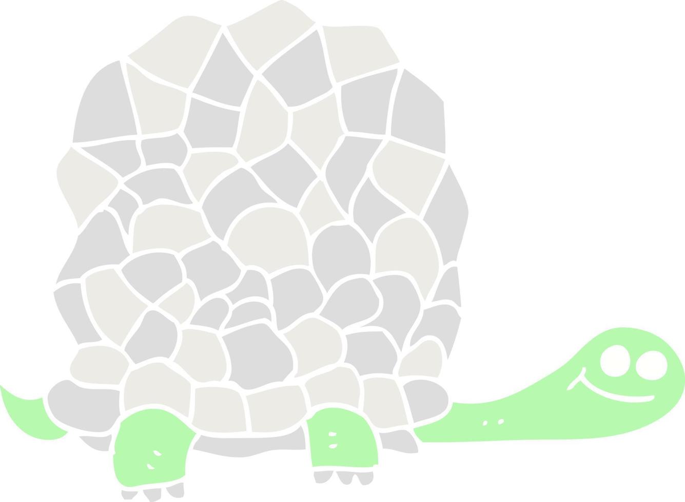 illustration en couleur plate de la tortue vecteur