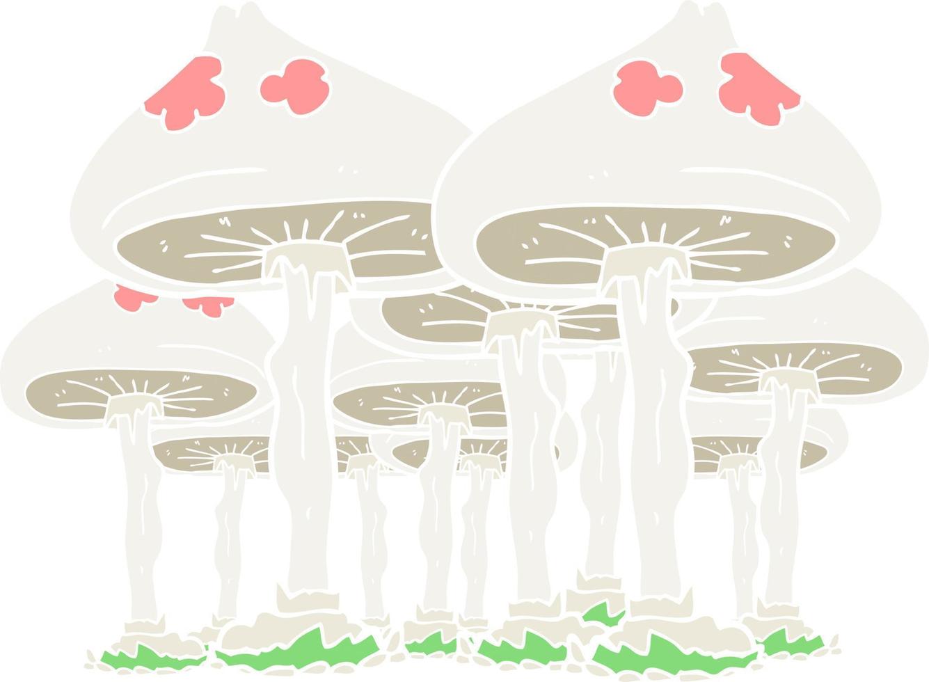 illustration en couleur plate de champignons vecteur