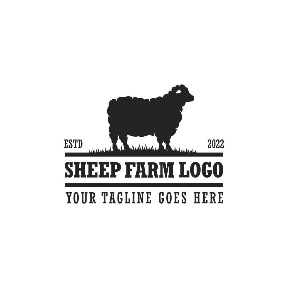 vecteur de logo de ferme de moutons. logo de la ferme bovine