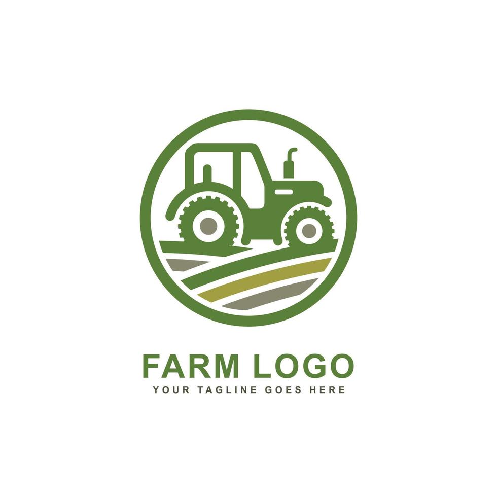 logo de la ferme. vecteur de conception de logo de tracteur