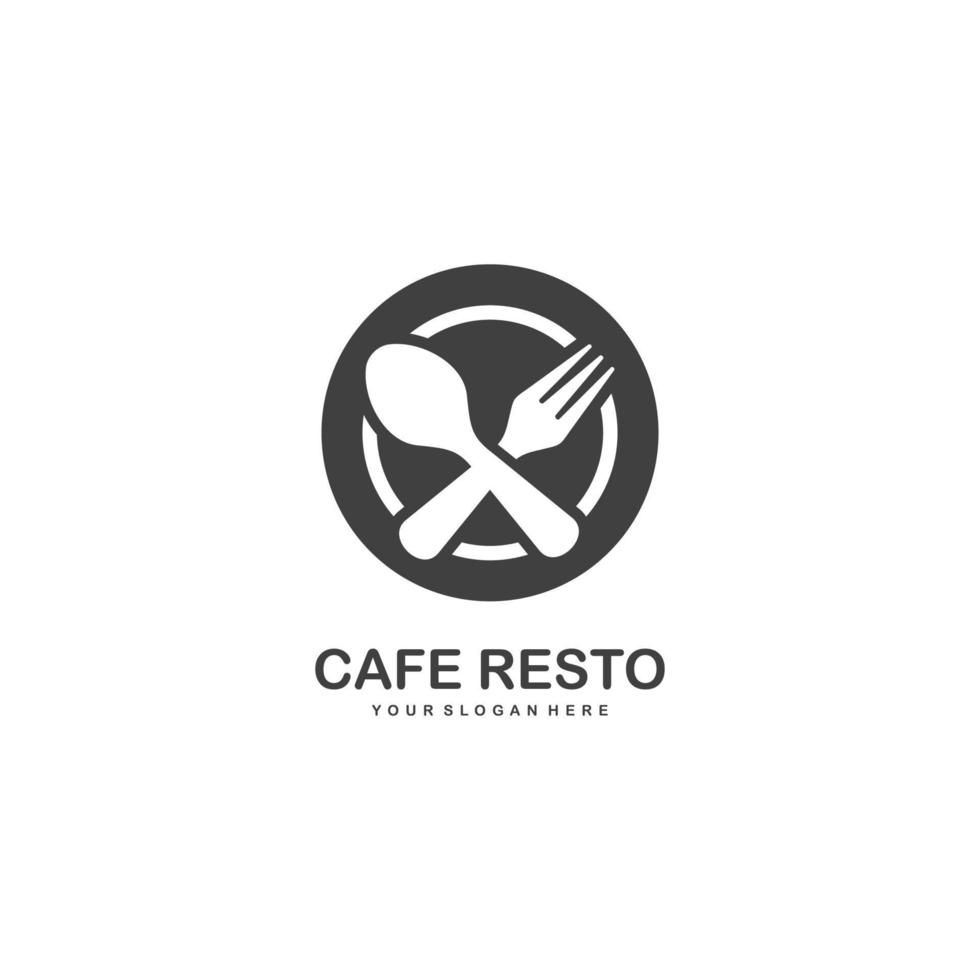 vecteur de logo plat simple restaurant