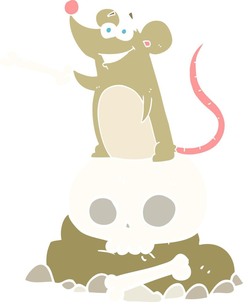 illustration en couleur plate du rat de cimetière vecteur