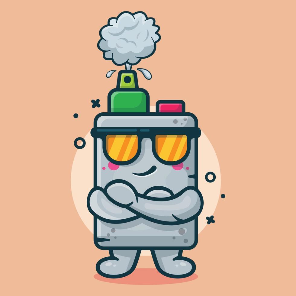 mascotte de personnage de cigarette électronique vape mignon avec expression cool dessin animé isolé dans un style plat vecteur