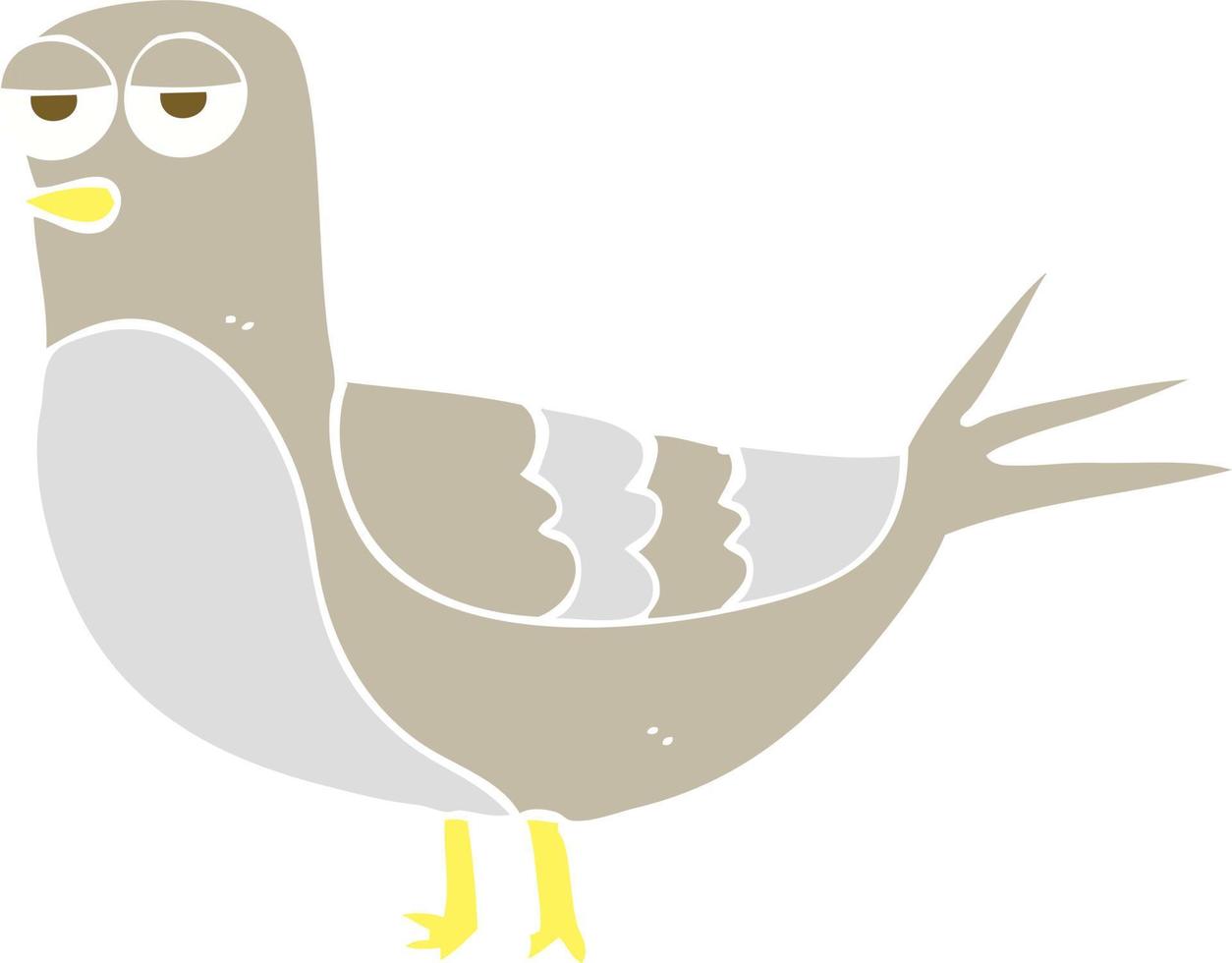 illustration en couleur plate du pigeon vecteur