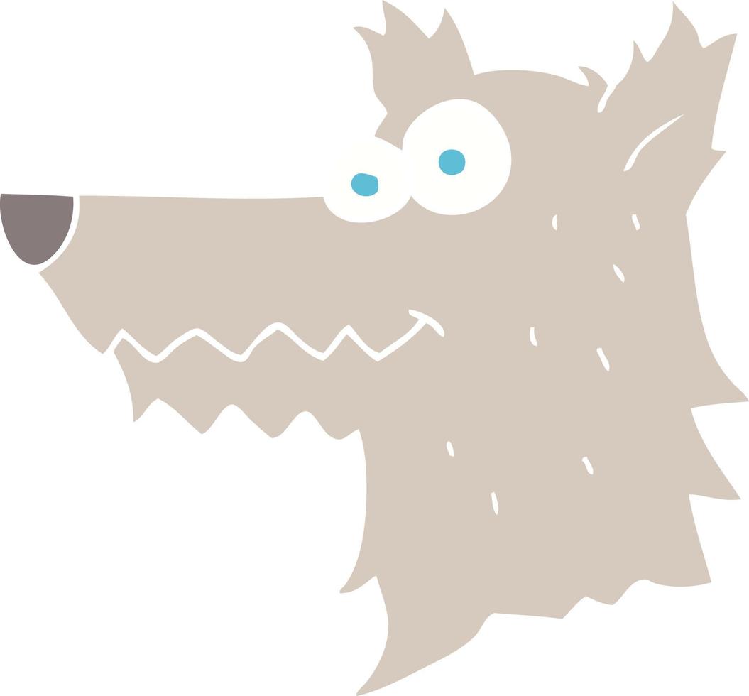 illustration en couleur plate de la tête de loup vecteur