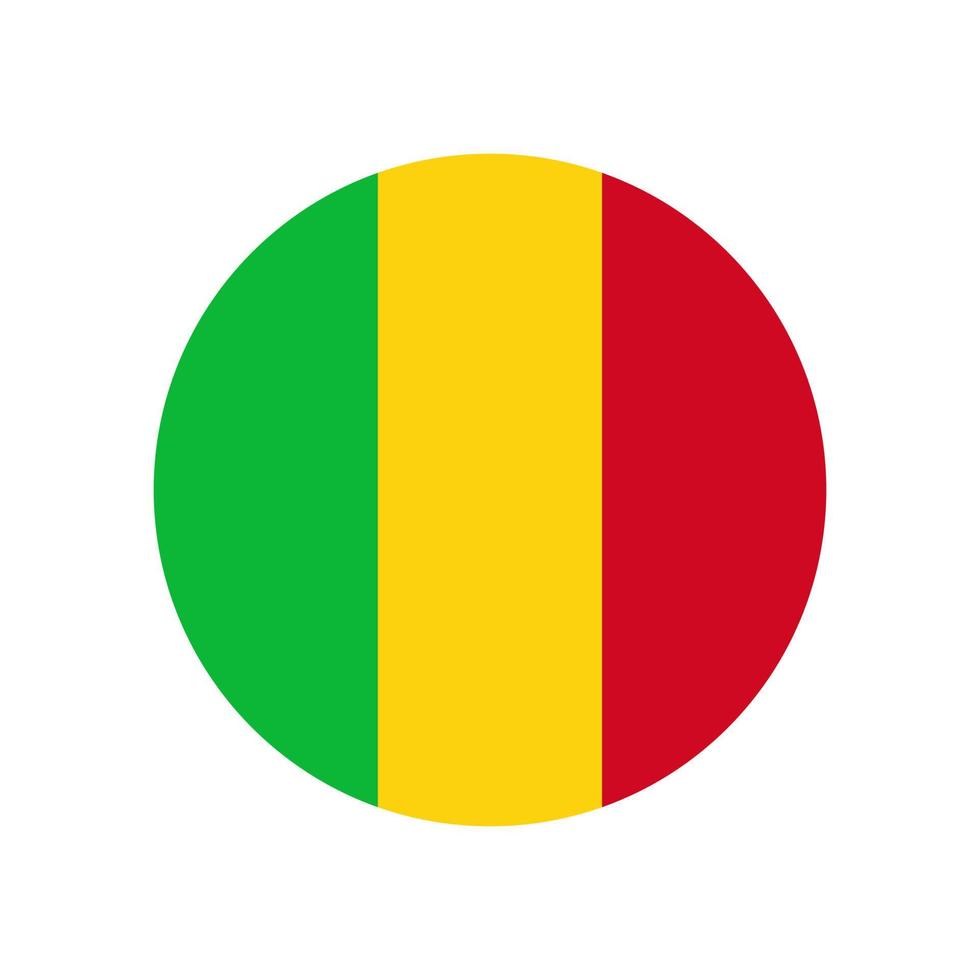 Mali vecteur drapeau cercle isolé sur fond blanc