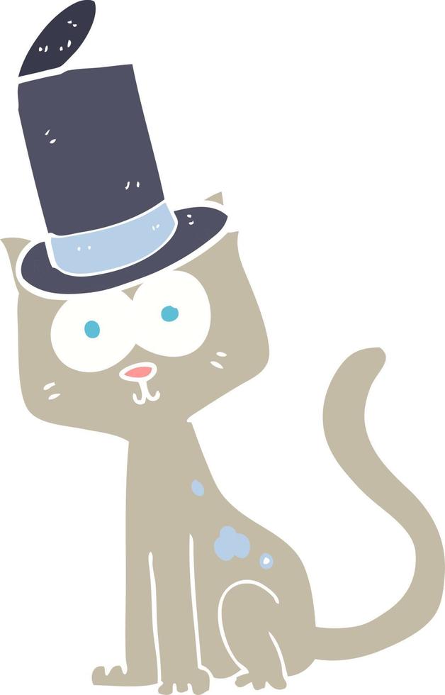 illustration en couleur plate du chat vecteur