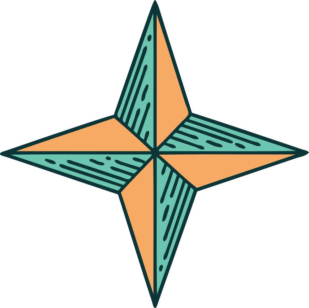 image de style de tatouage emblématique d'une étoile vecteur
