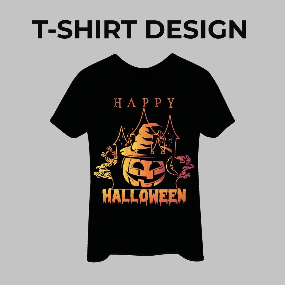 conception de t-shirt illustration vectorielle citrouille halloween vecteur