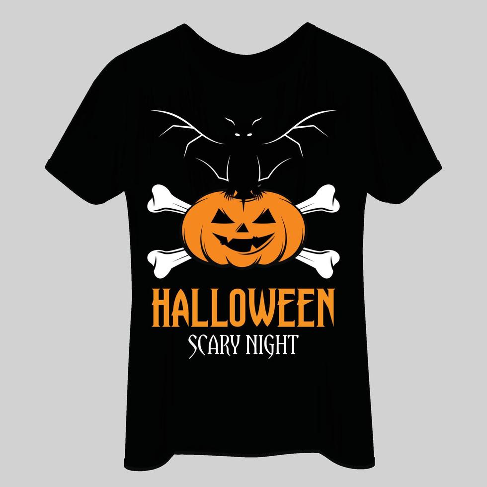 conception de t-shirt illustration vectorielle citrouille halloween vecteur