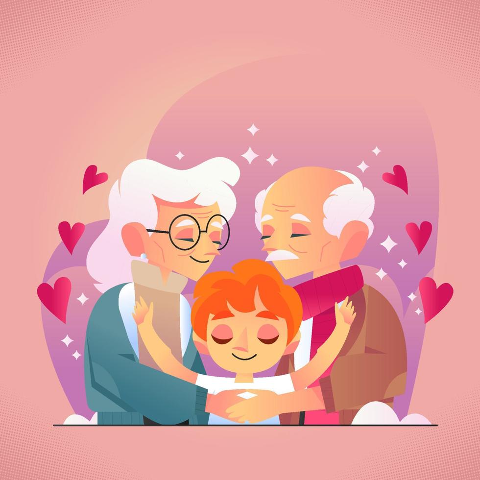 la chaleur d'un amour de grands-parents vecteur