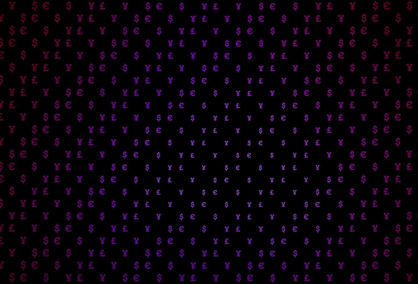 couverture vectorielle violet foncé avec eur, usd, gbp, jpy. vecteur