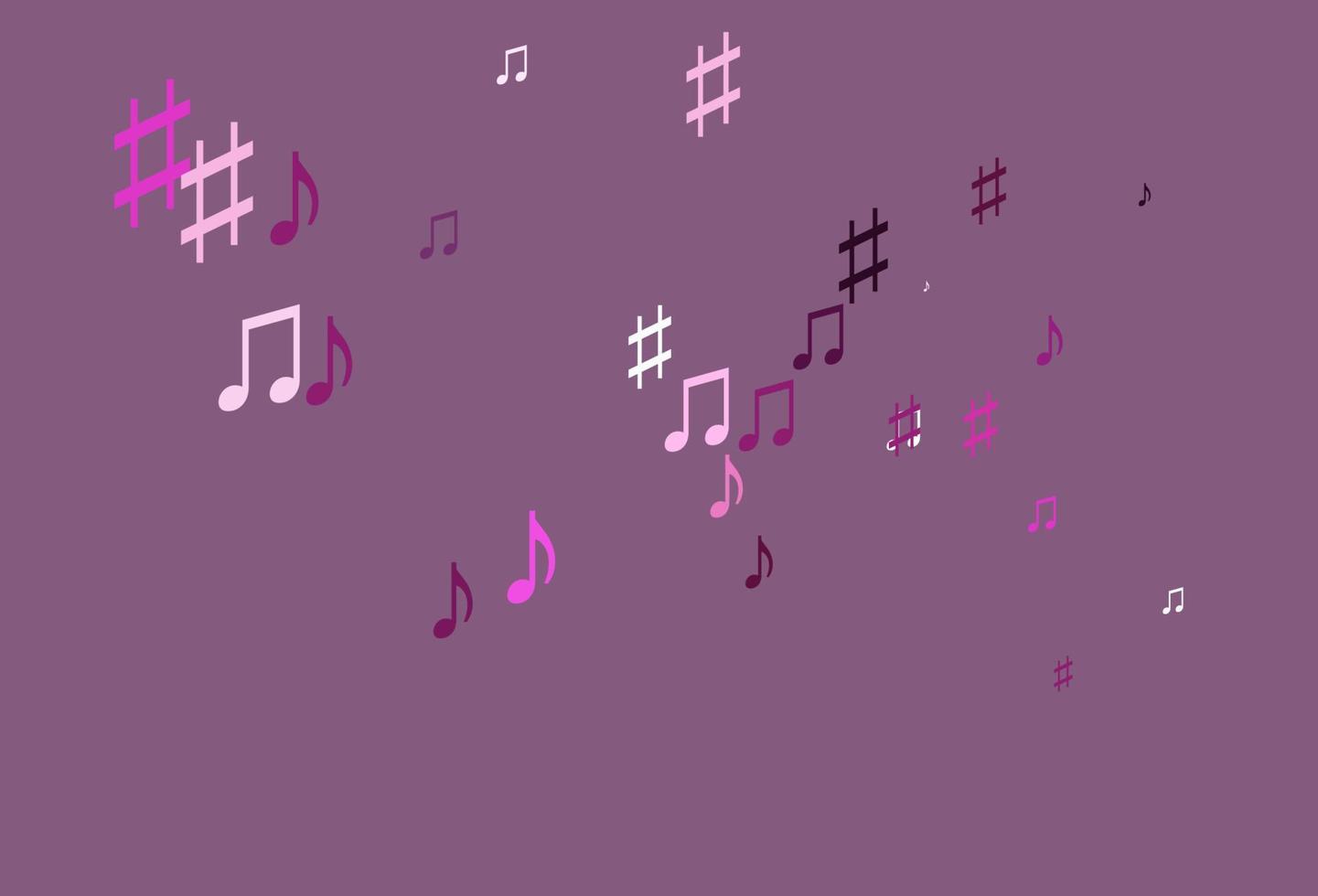 motif vectoriel rose clair avec des éléments de musique.