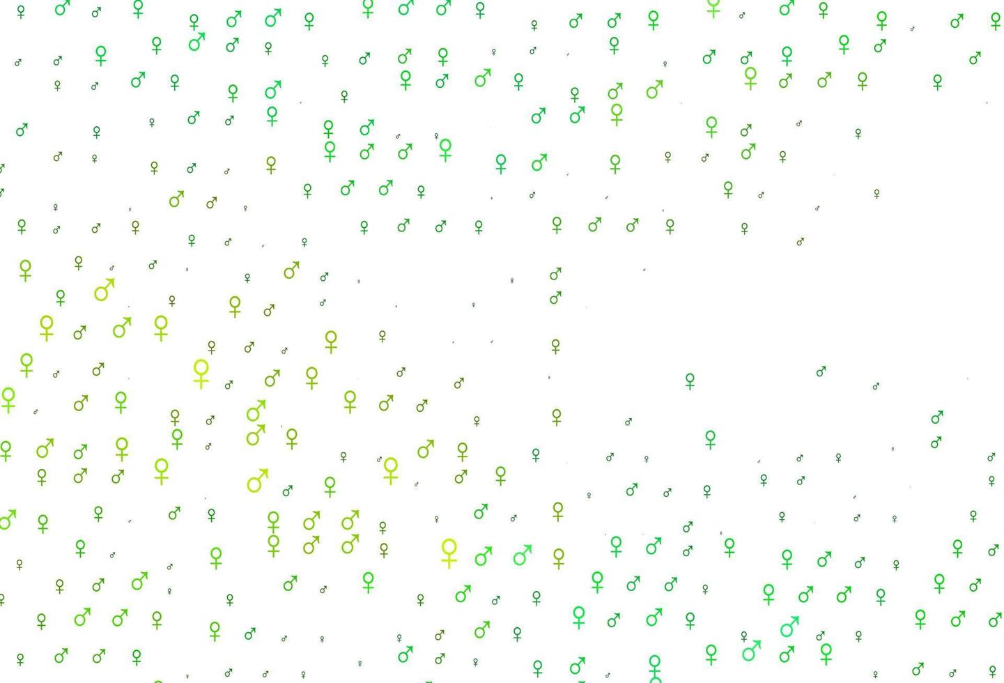 texture vectorielle vert clair, jaune avec des icônes mâles et femelles. vecteur