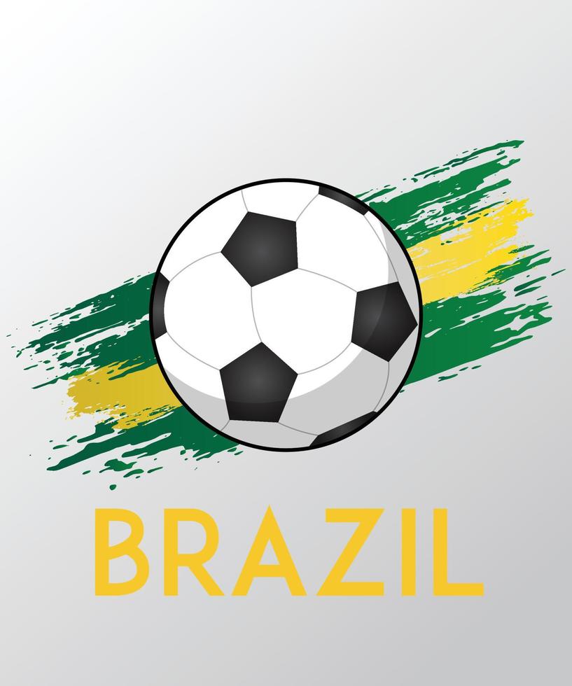 drapeau du brésil avec effet pinceau pour les fans de football vecteur