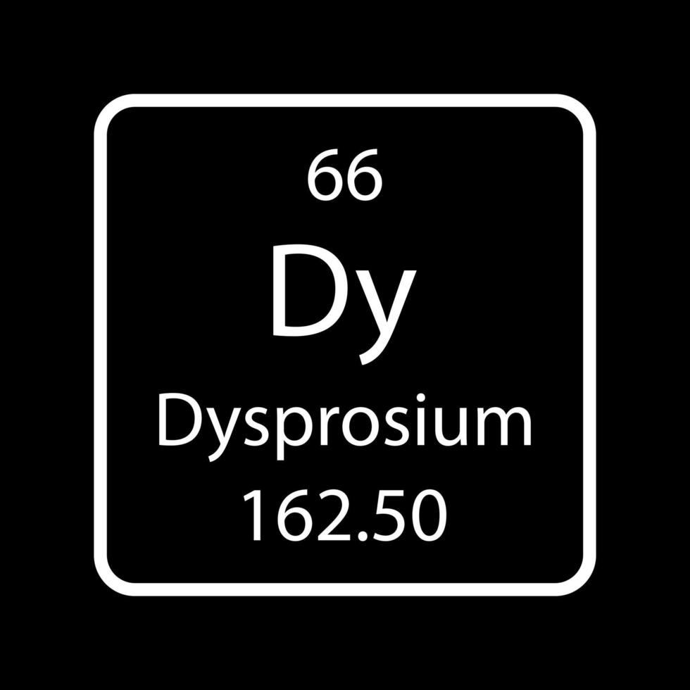 symbole de dysprosium. élément chimique du tableau périodique. illustration vectorielle. vecteur