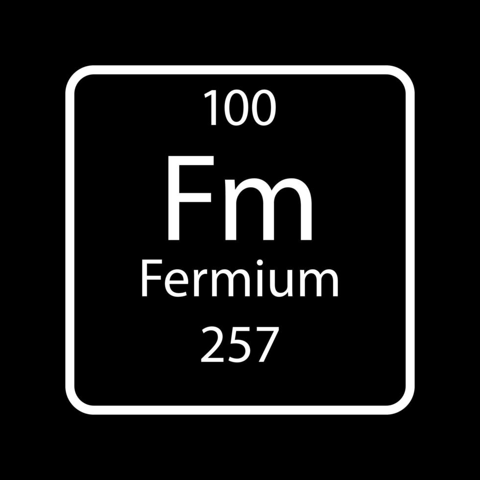 symbole du fermium. élément chimique du tableau périodique. illustration vectorielle. vecteur