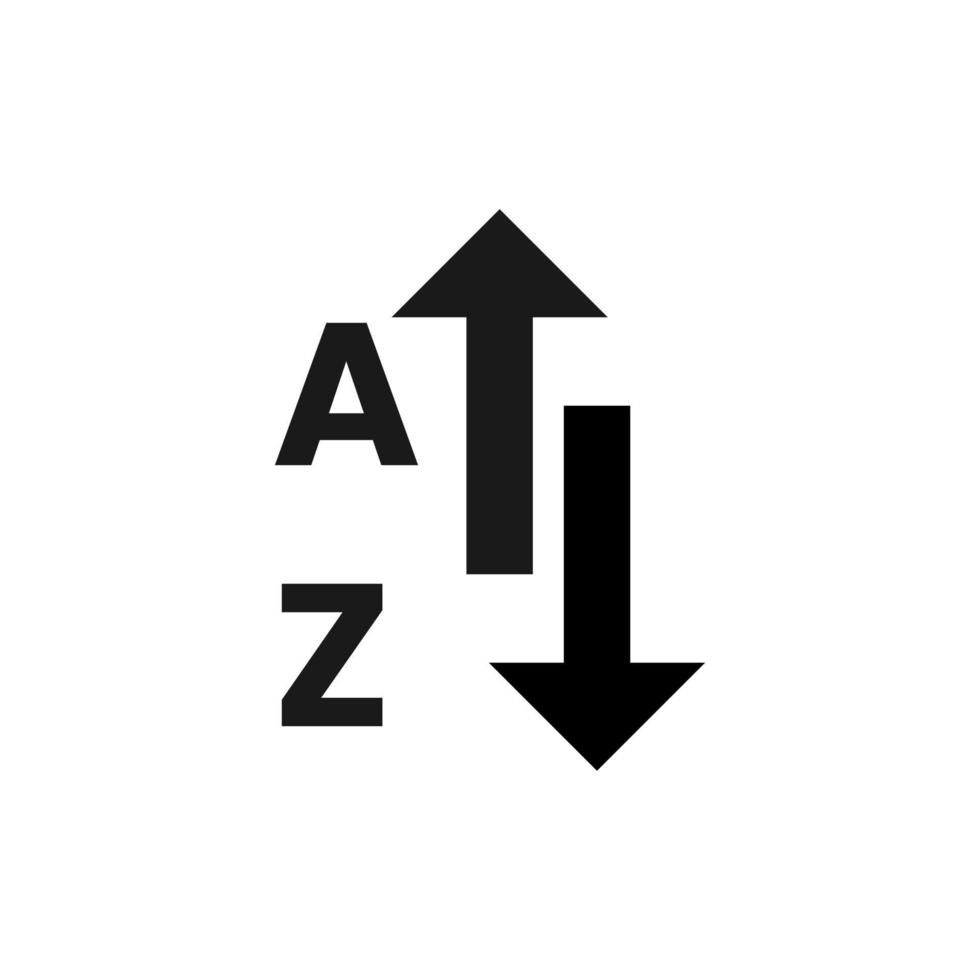 vecteur d'icône pour trier les éléments de a à z