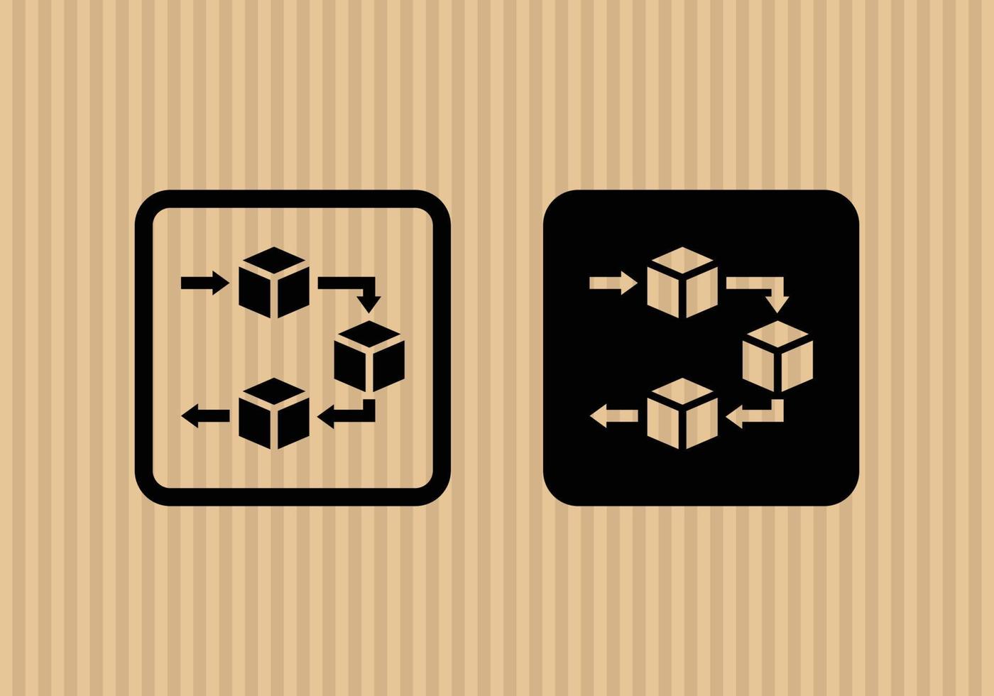 utiliser l'illustration vectorielle d'icône plate simple du système fifo avec fond de texture en carton vecteur