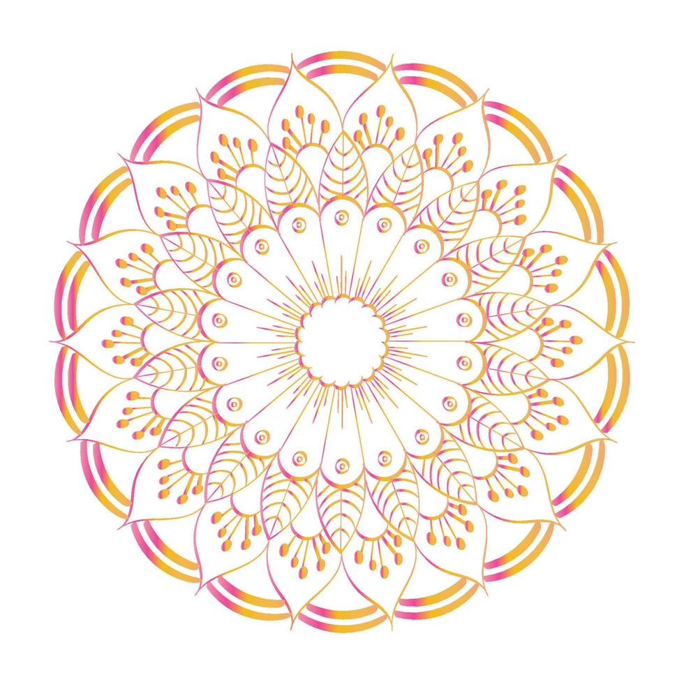 conception d'art de mandala en cercle. conception de mandala simple art de mandala floral belle illustration de mandala vecteur
