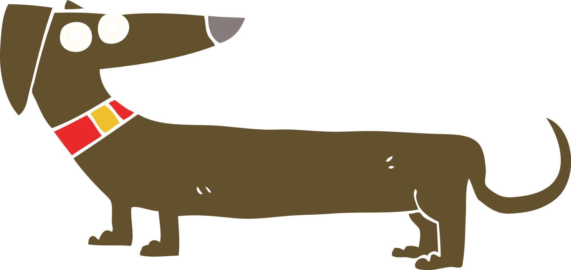 illustration en couleur plate du chien saucisse vecteur
