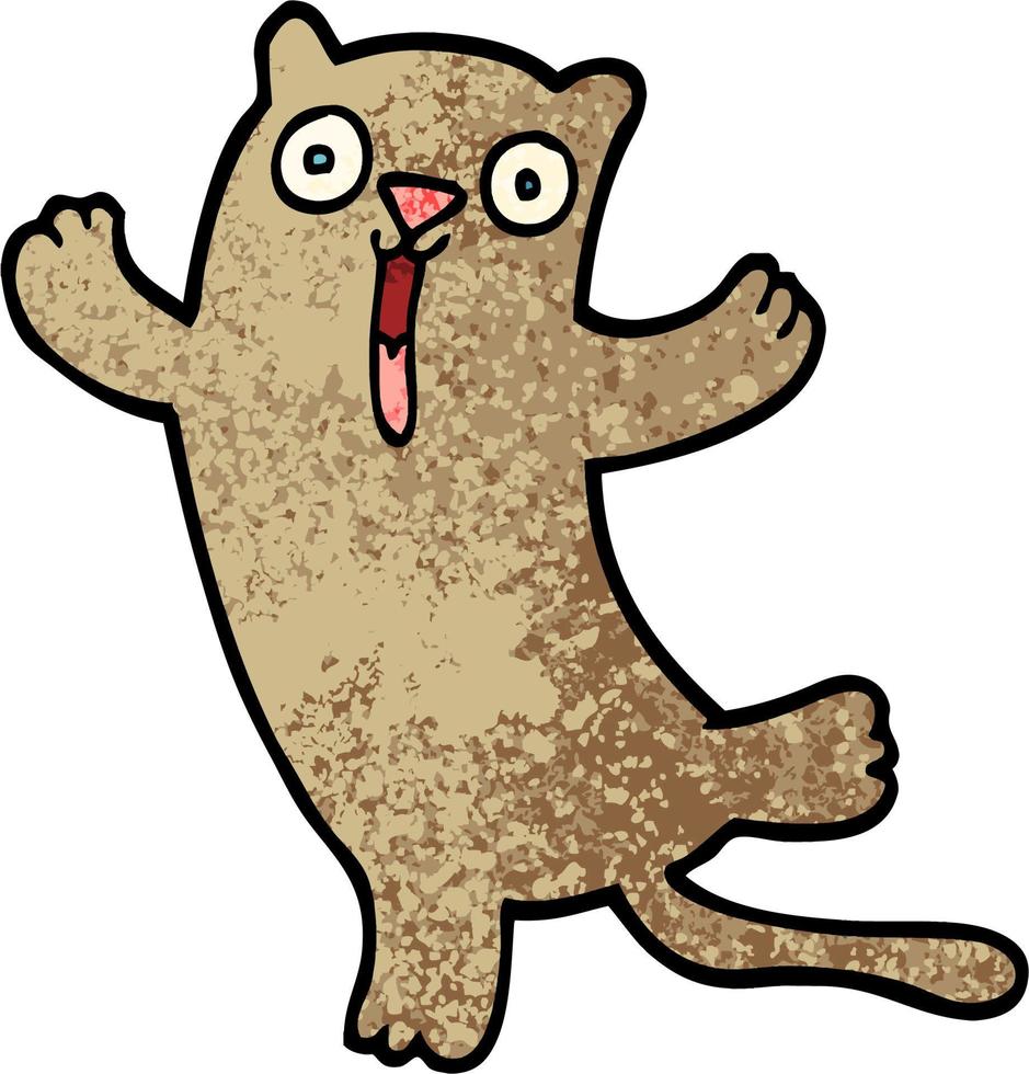 chat heureux de dessin animé illustration texturée grunge vecteur