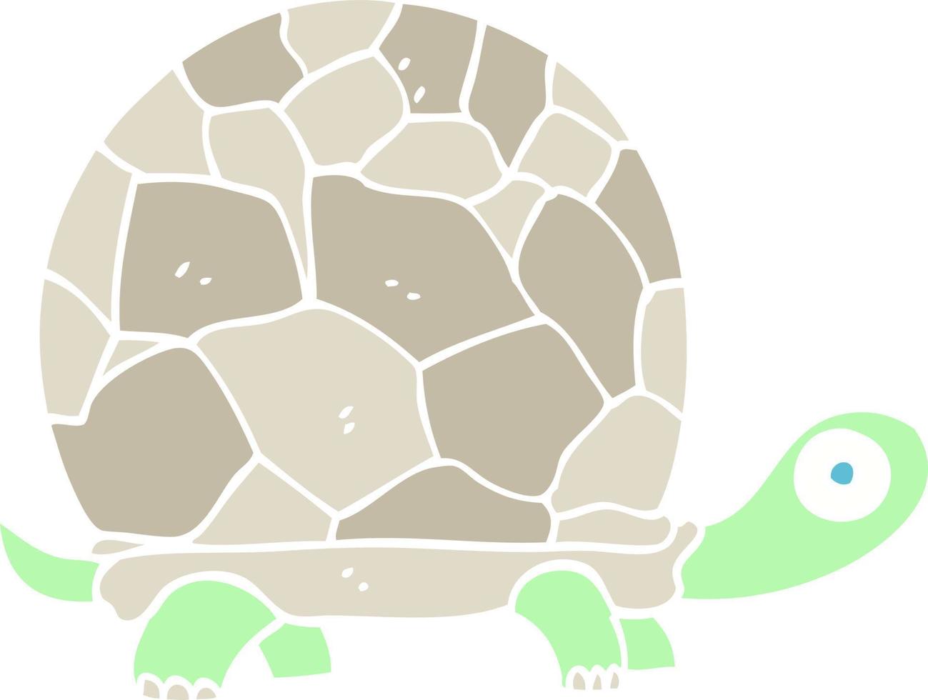 tortue de dessin animé illustration couleur plate vecteur