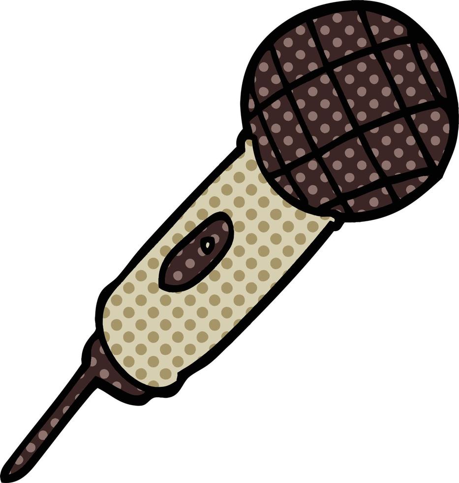 microphone de dessin animé de style bande dessinée vecteur