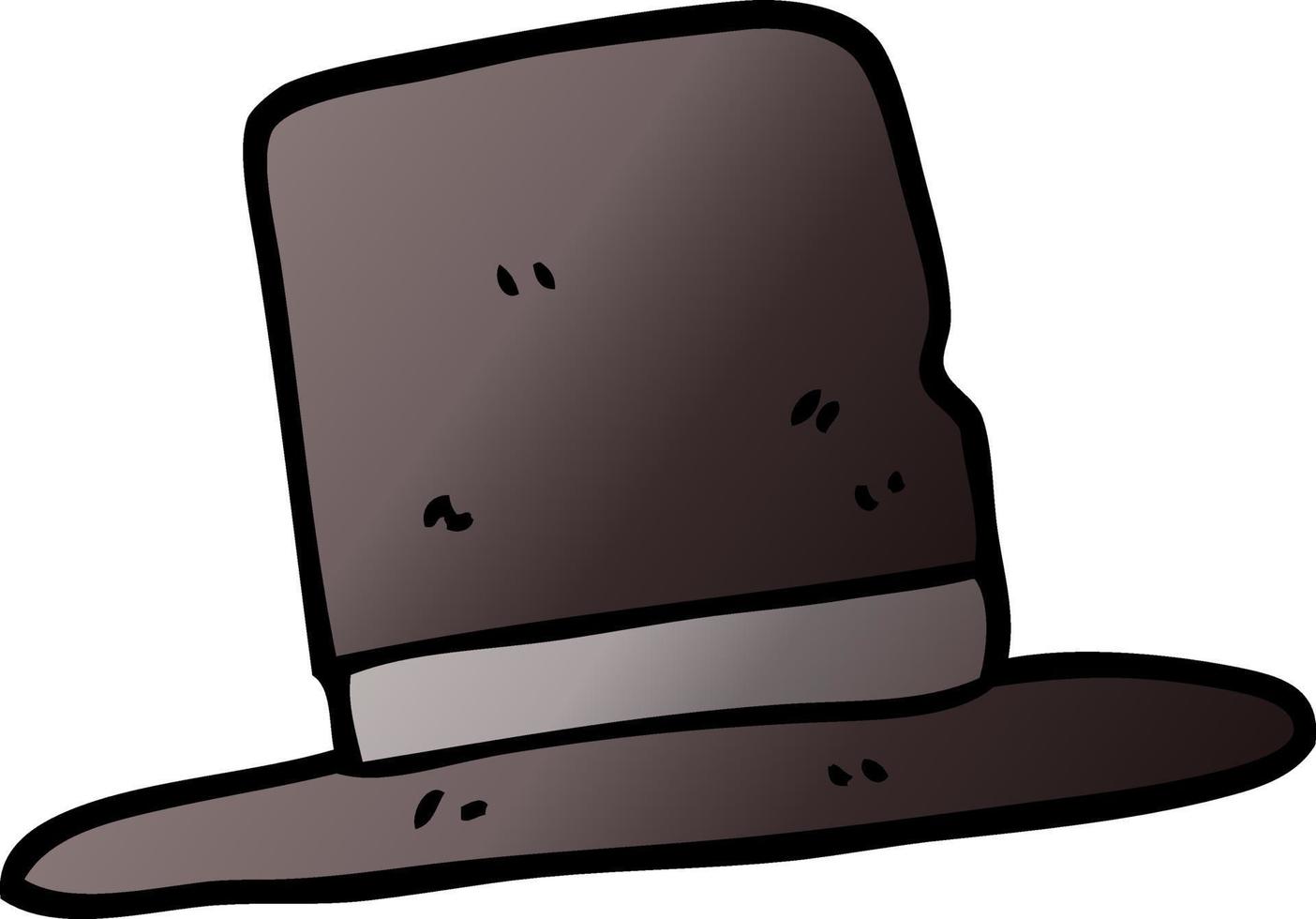 chapeau haut de forme de dessin animé illustration vectorielle dégradé vecteur