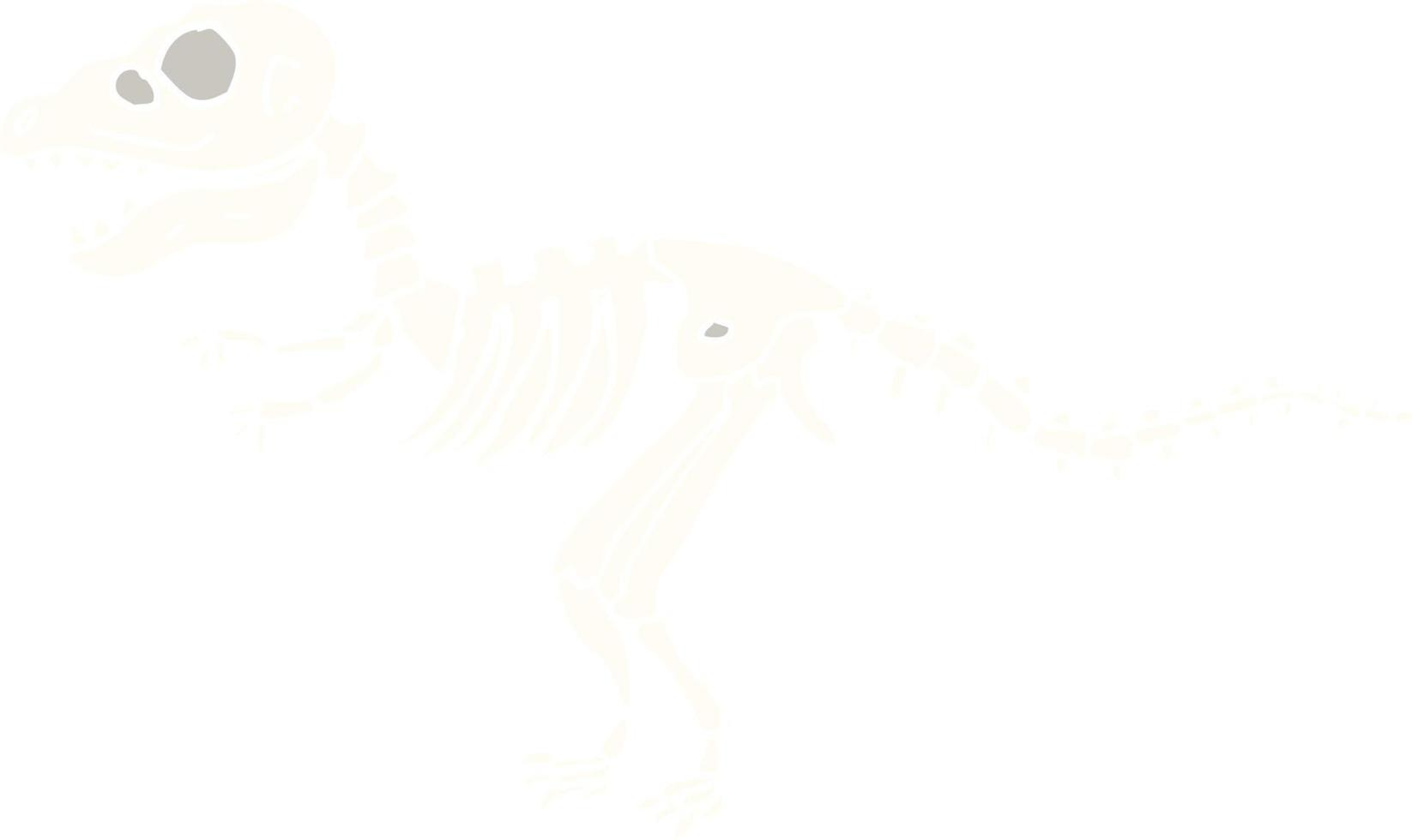 os de dinosaure dessin animé illustration couleur plate vecteur