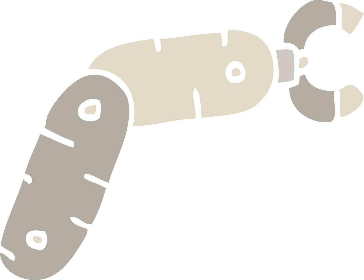 bras de robot dessin animé illustration couleur plate vecteur