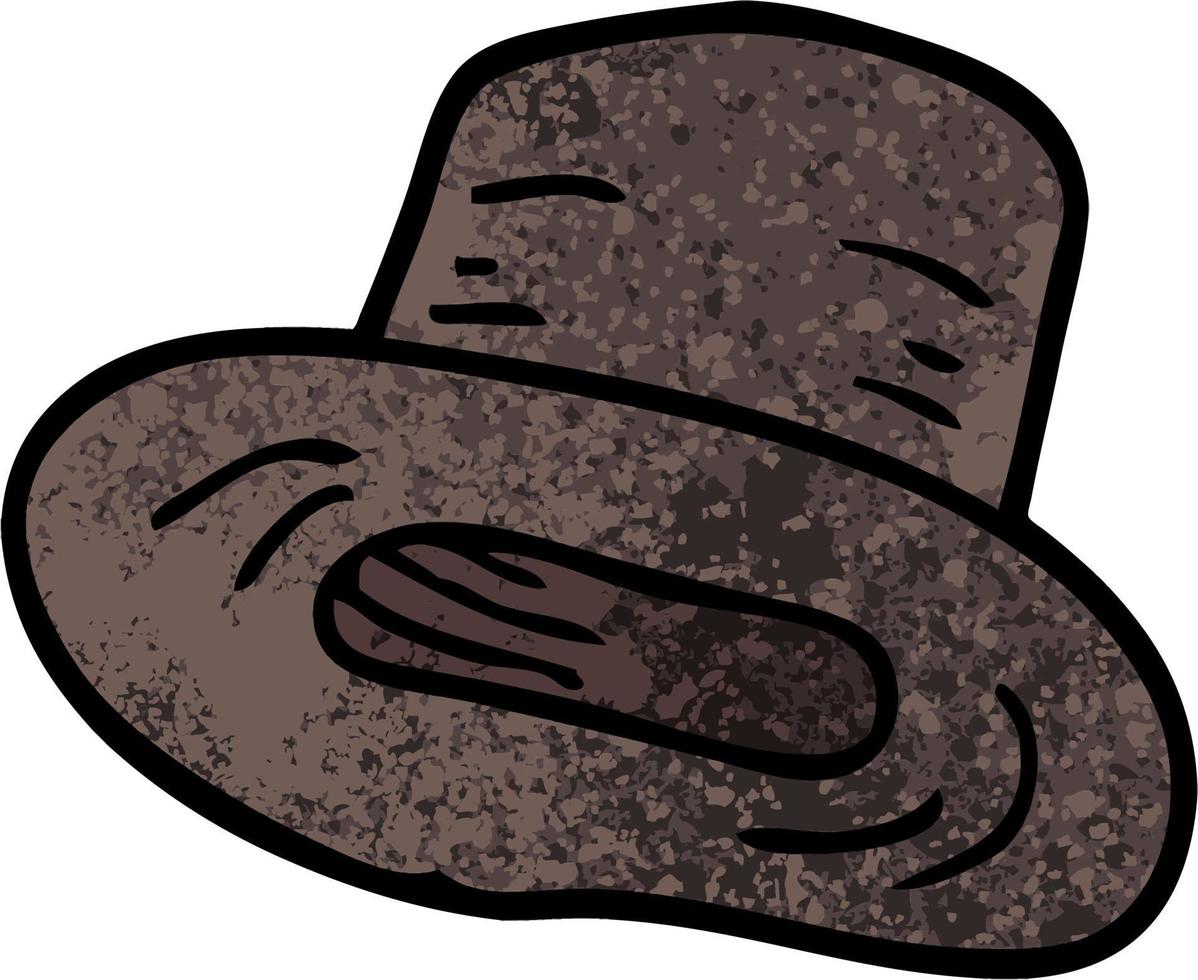 chapeau haut de forme grunge illustration texturée vecteur