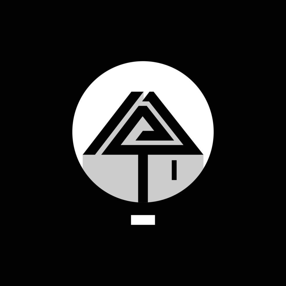 lettre p lampe chambre créatif géométrique moderne logo vecteur