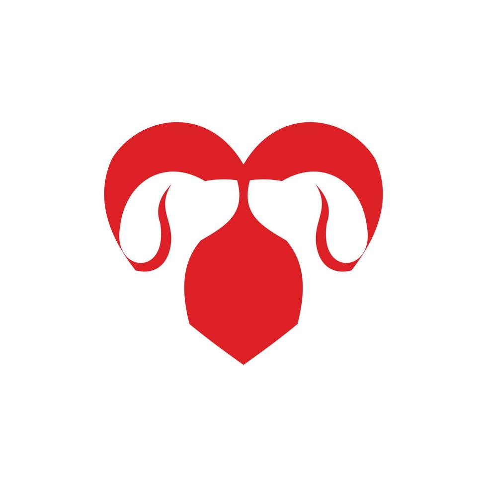 chien amour chiot animal illustration logo vecteur