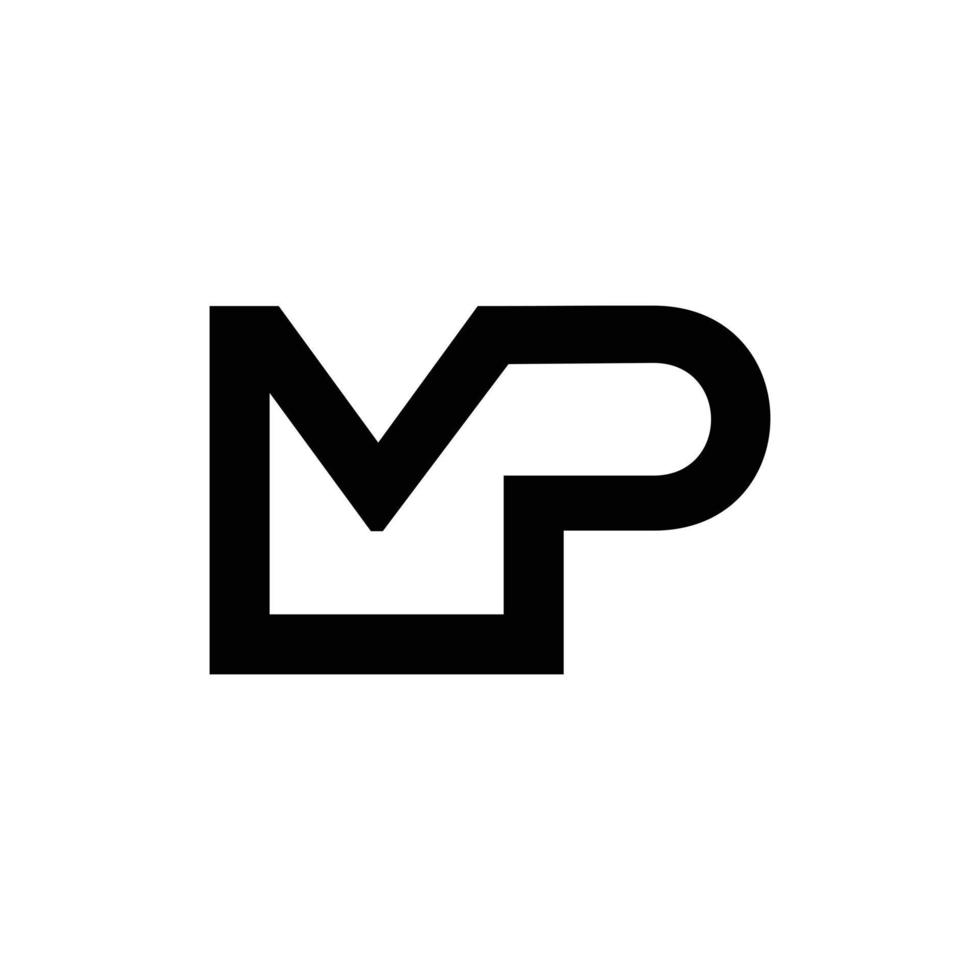 lettre mp géométrique simple entreprise logo moderne vecteur