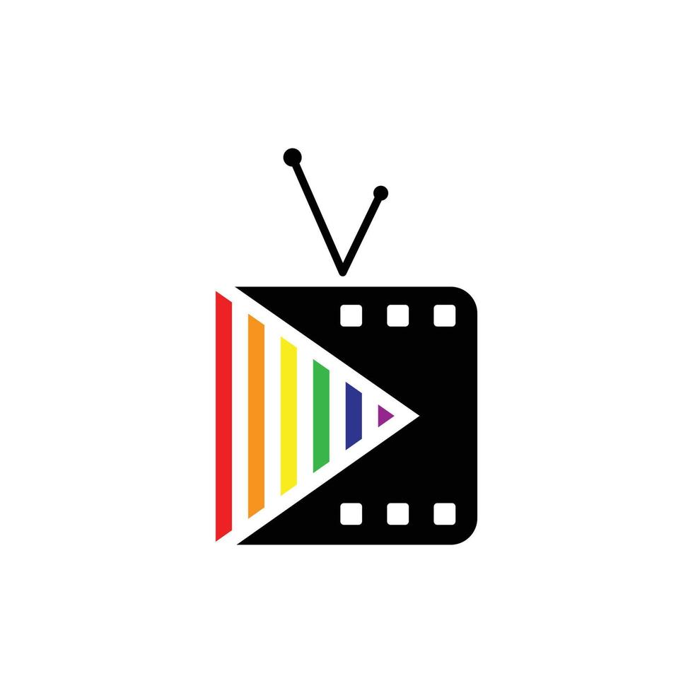 logo de technologie de film de cinéma de jeu de médias vecteur