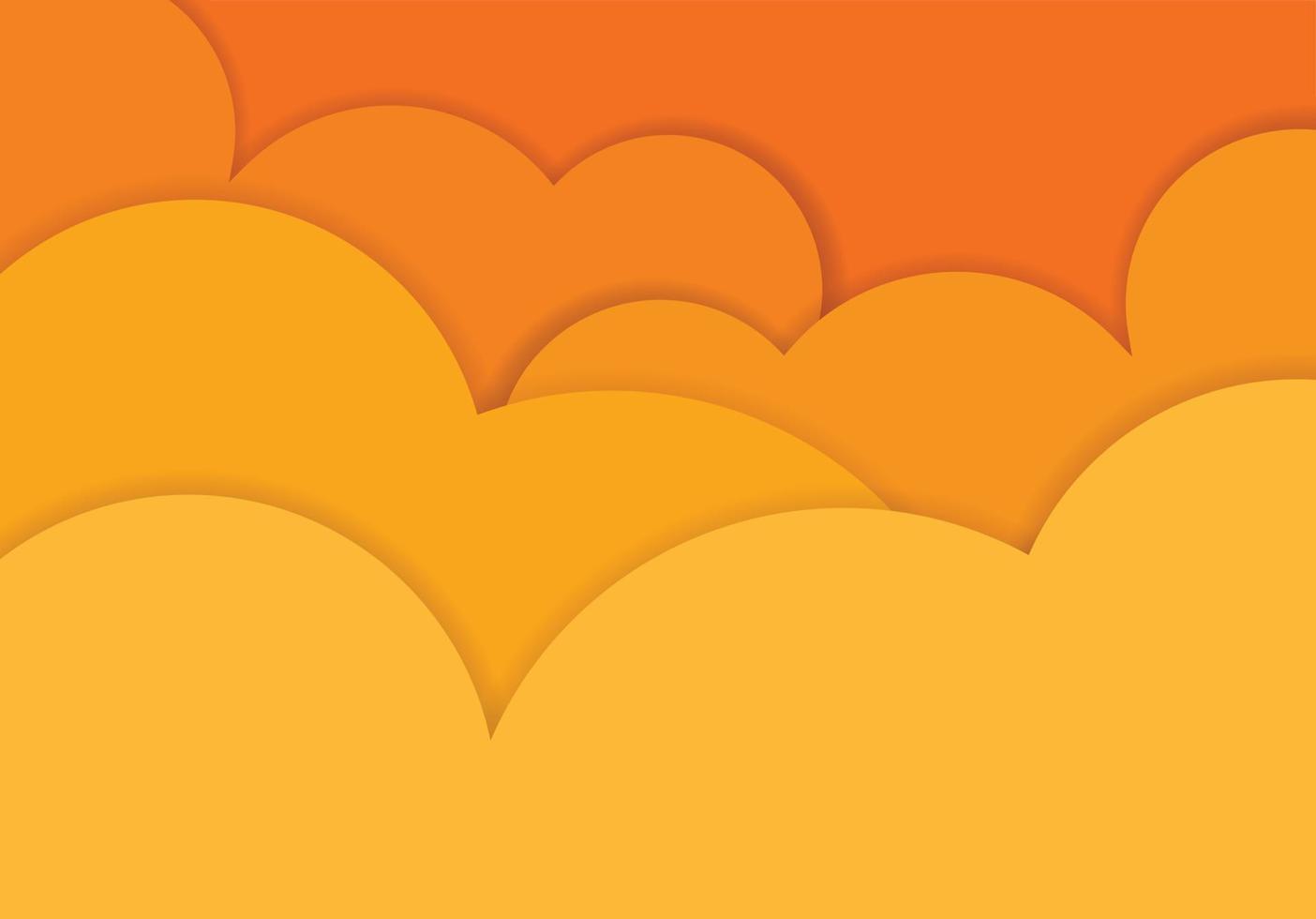 conception abstraite de fond orange avec des couches de courbe et un motif d'ombre. modèle de style papercut vectoriel pour bannière d'entreprise ou invitation formelle.
