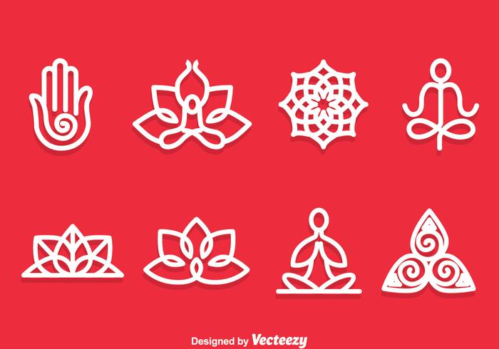 Vector de symboles de méditation de yoga