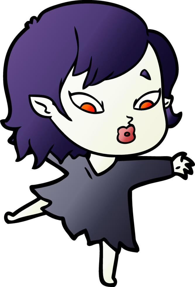 mignon, dessin animé, vampire, girl vecteur