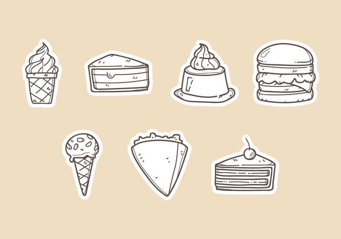 Illustrations vectorielles de dessert vecteur