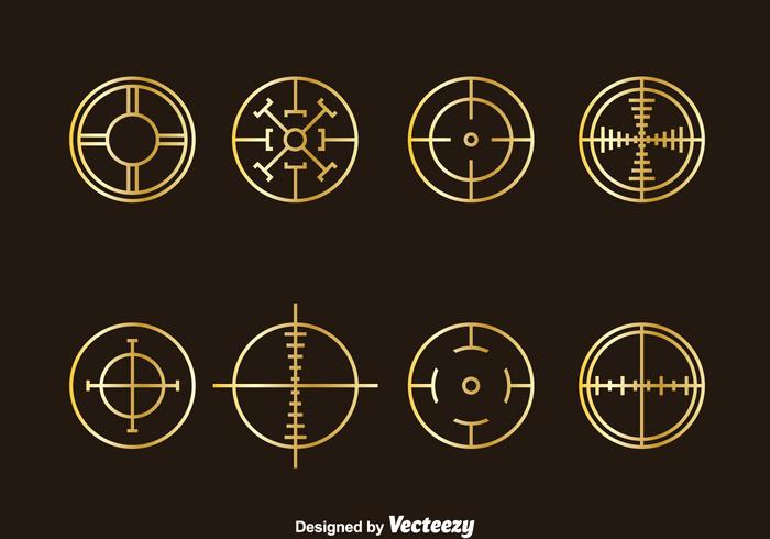 Ensemble de vecteur Golden Crosshairs