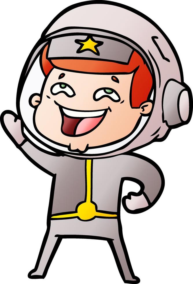 dessin animé rire astronaute vecteur