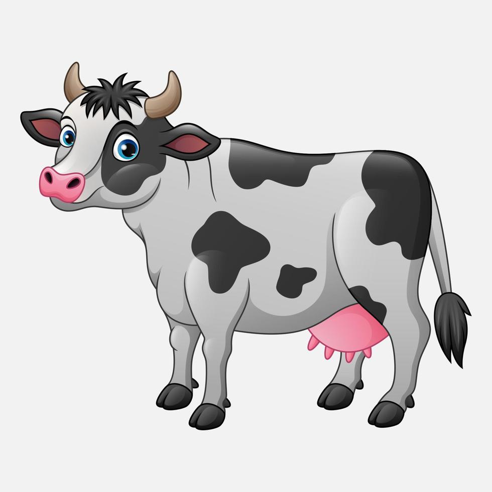 dessin animé mignon de vache vecteur