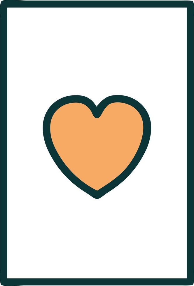 image emblématique de style tatouage de l'as de cœur vecteur