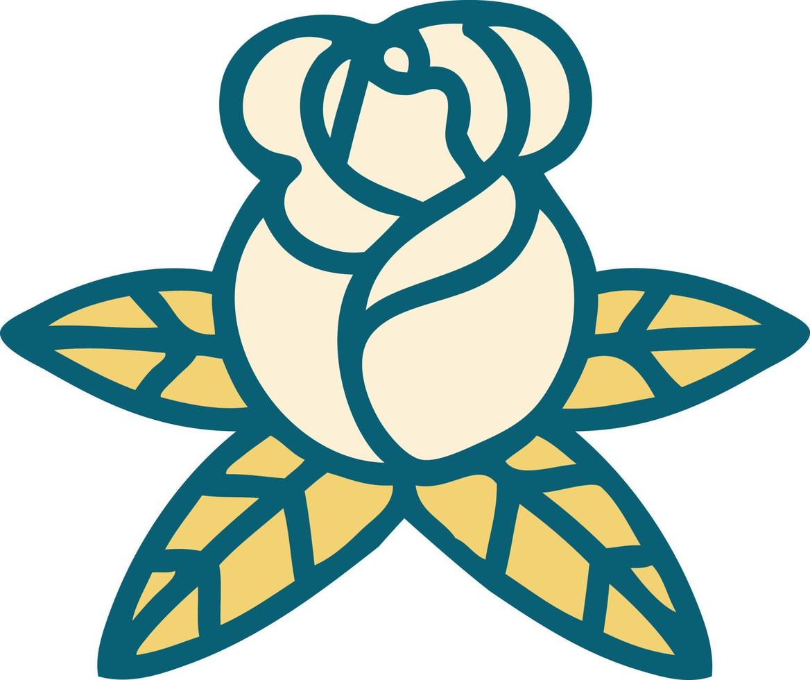 image de style de tatouage emblématique d'une seule rose vecteur