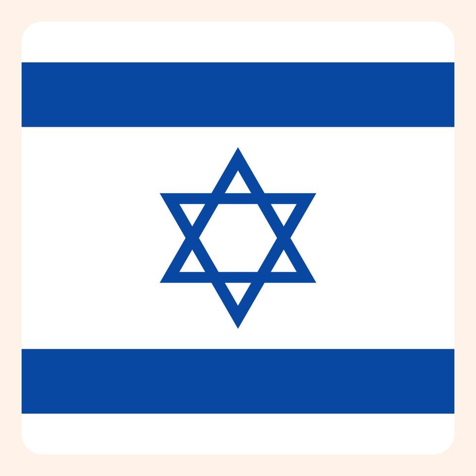 bouton drapeau carré d'Israël, signe de communication sur les médias sociaux, icône de l'entreprise. vecteur