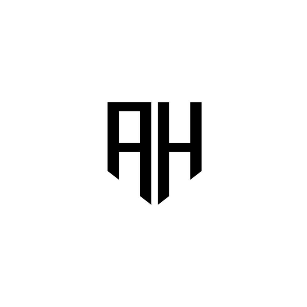 création de logo de lettre ah avec un fond blanc dans l'illustrateur. logo vectoriel, dessins de calligraphie pour logo, affiche, invitation, etc. vecteur